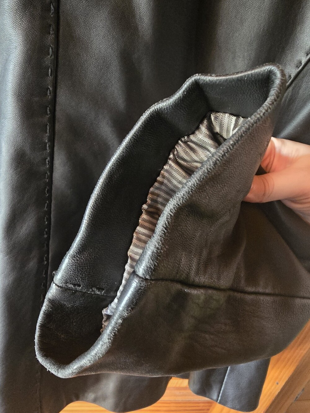 Vintage Sonoma Lambskin Genuine Leather Jacket Whipstitch XL - Picture 11 of 11